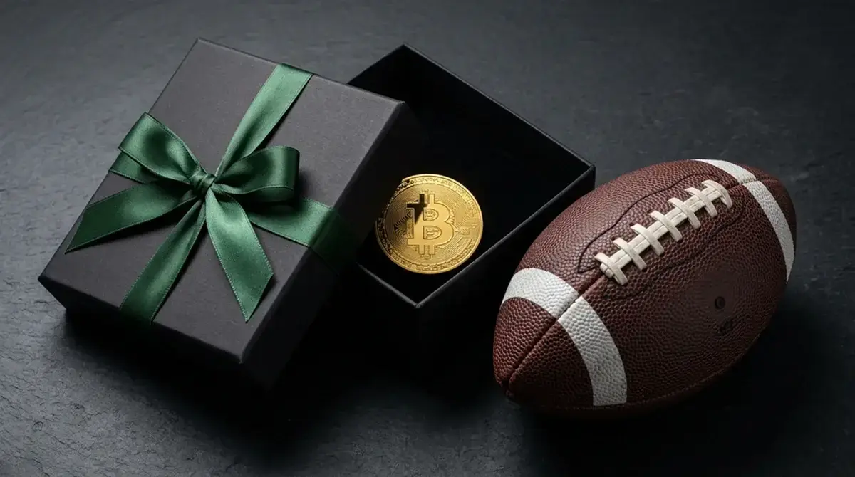 Crypto sportsbook bonus offer display with NFL betting context for UK players