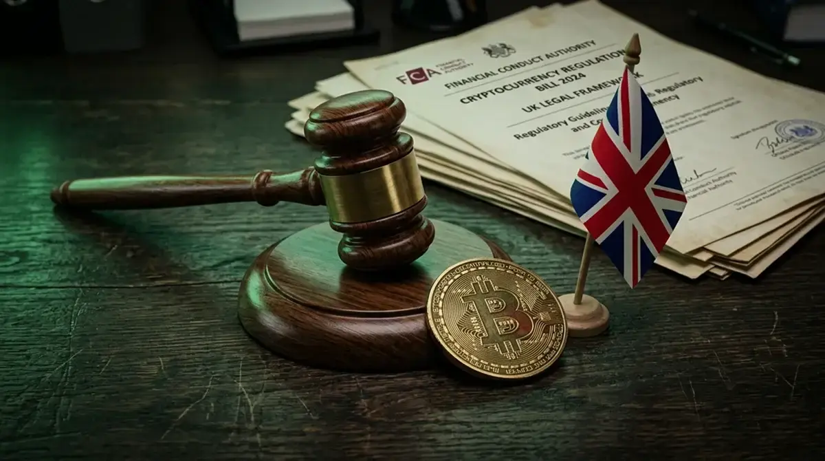 UK Gambling Commission logo and a padlocked crypto coin symbolising the regulatory ban on crypto deposits
