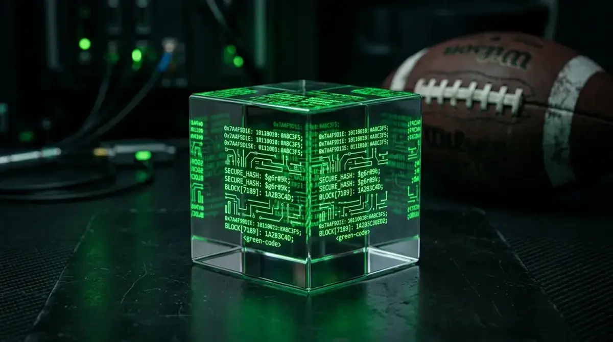 Blockchain hash verification process applied to NFL betting outcomes